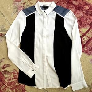 Topshop Color-Blocked Shirt